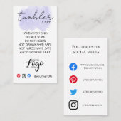 ADD YOUR LOGO TUMBLER CARE CARDS vinyl business 名刺 (正面/裏面)