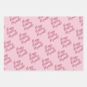 Add Your Message 3 Sheets Pink Flamingo ラッピングペーパーシート (正面3)