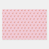 Add Your Message 3 Sheets Pink Flamingo ラッピングペーパーシート (正面)