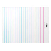 Add Your Name Monogram Extra Wide Ruled Notepad ノートパッド (正面)