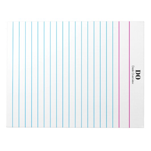 Add Your Name Monogram Extra Wide Ruled Notepad ノートパッド (正面)