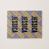 Add Your Name Personalized Text Purple ジグソーパズル (横)