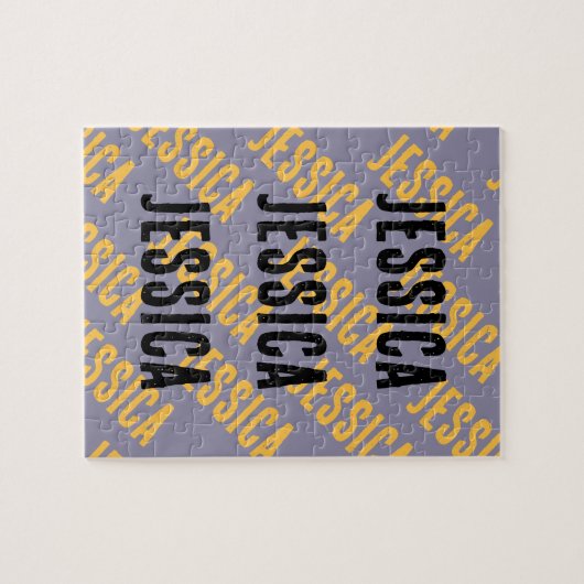 Add Your Name Personalized Text Purple ジグソーパズル (横)