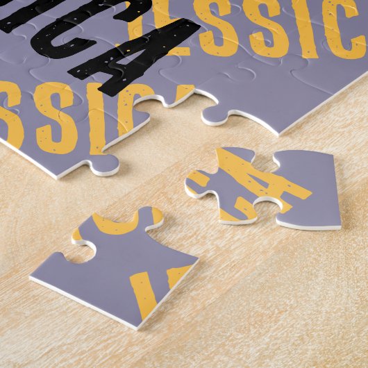 Add Your Name Personalized Text Purple ジグソーパズル (側面)