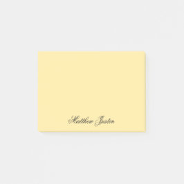 Add Your Name to Custom Light Yellow Stationery ポストイット