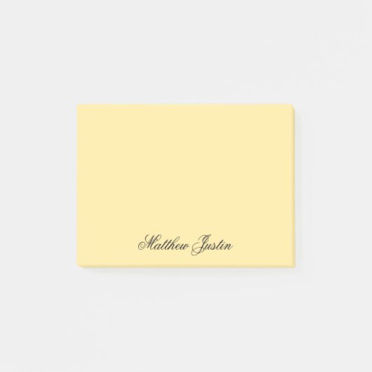 Add Your Name to Custom Light Yellow Stationery ポストイット (正面)