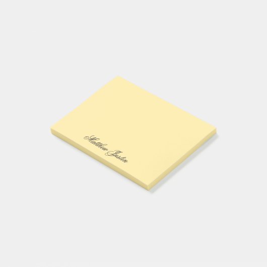 Add Your Name to Custom Light Yellow Stationery ポストイット (アングル)