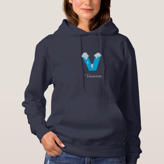 Add your name to your hoodie (Letter V) パーカ (正面)