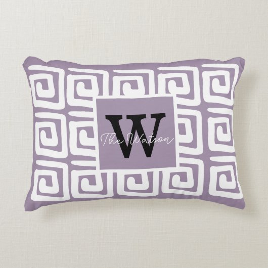 Add your own artwork and name Purple Greek アクセントクッション (正面)
