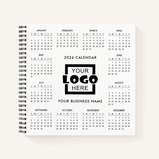 Add Your Own Business Logo 2026 Calendar |  ノートブック (正面)