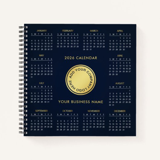 Add Your Own Business Logo 2026 Calendar |  ノートブック (正面)