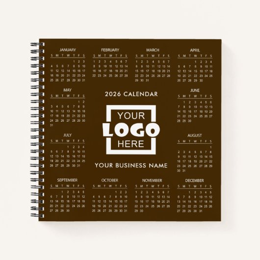 Add Your Own Business Logo 2026 Calendar |  ノートブック (正面)