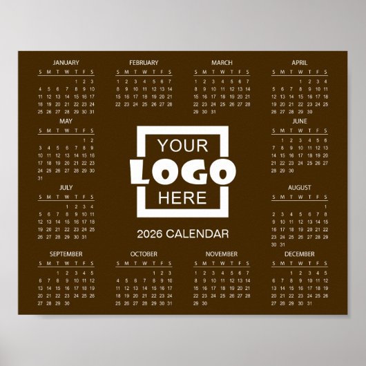 Add Your Own Business Logo 2026 Calendar ポスター (正面)