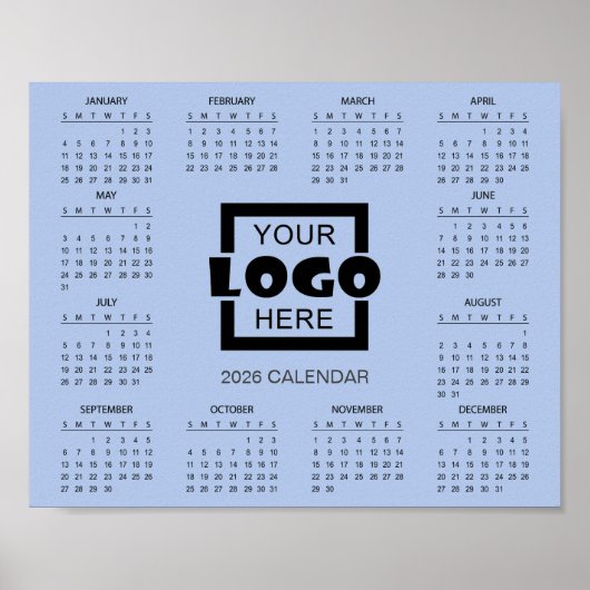Add Your Own Business Logo 2026 Calendar ポスター (正面)