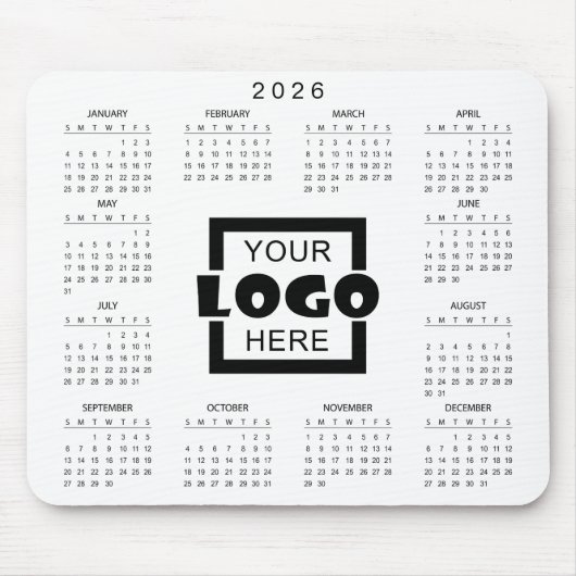 Add Your Own Business Logo 2026 Calendar マウスパッド (正面)