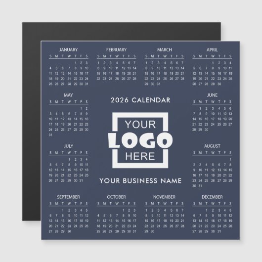 Add Your Own Business Logo 2026 Calendar | Magnet (正面/裏面)