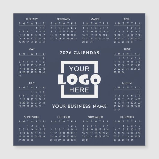 Add Your Own Business Logo 2026 Calendar | Magnet (正面)