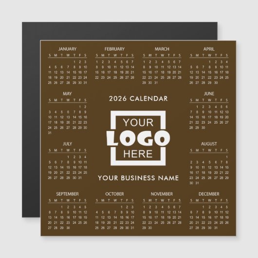 Add Your Own Business Logo 2026 Calendar | Magnet (正面/裏面)