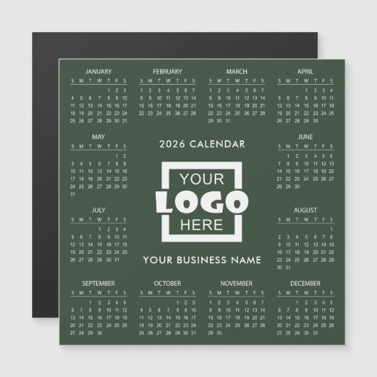 Add Your Own Business Logo 2026 Calendar | Magnet (正面/裏面)