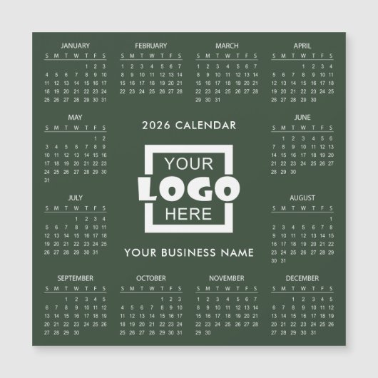 Add Your Own Business Logo 2026 Calendar | Magnet (正面)