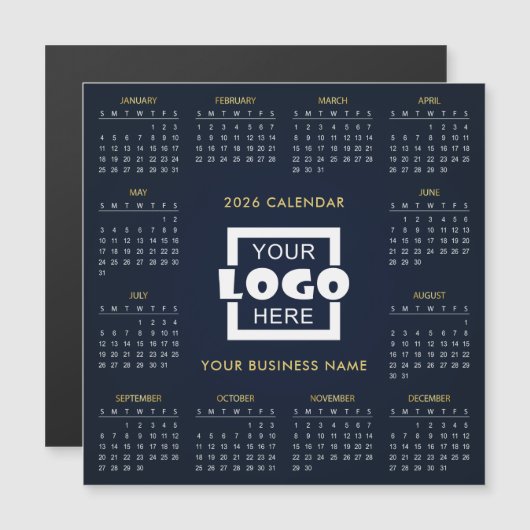 Add Your Own Business Logo 2026 Calendar | Magnet (正面/裏面)