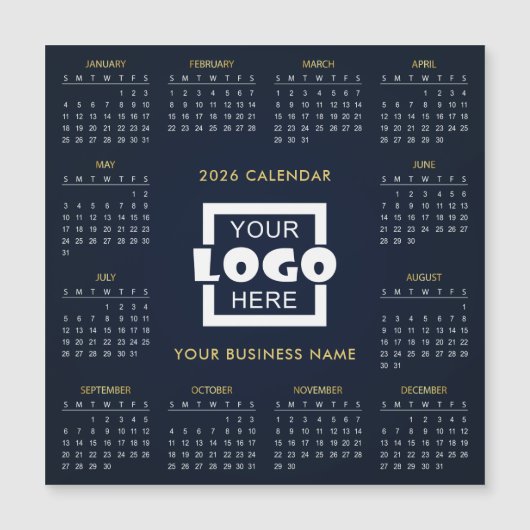 Add Your Own Business Logo 2026 Calendar | Magnet (正面)