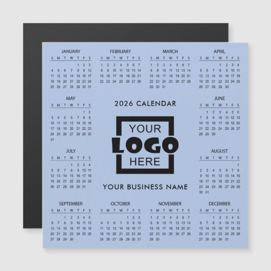 Add Your Own Business Logo 2026 Calendar | Magnet (正面/裏面)