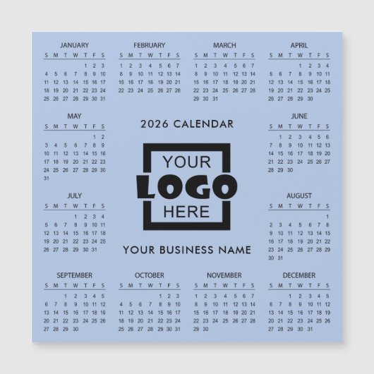 Add Your Own Business Logo 2026 Calendar | Magnet (正面)