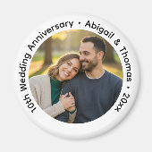 Add Your Own Couple Photo 10th Wedding Anniversary マグネット (正面)