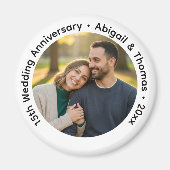 Add Your Own Couple Photo 15th Wedding Anniversary マグネット (正面)