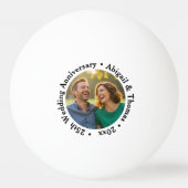 Add Your Own Couple Photo 25th Wedding Anniversary 卓球ボール (裏面)