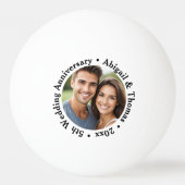 Add Your Own Couple Photo 5th Wedding Anniversary  卓球ボール (裏面)
