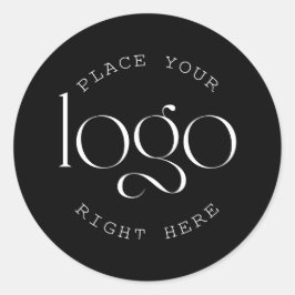 Add Your Own Custom Business Logo Modern Black ラウンドシール
