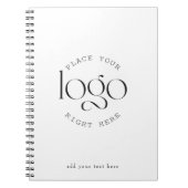 Add Your Own Custom Business Logo Modern White ノートブック (正面)