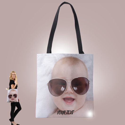 Add your own custom photo front and back tote bag トートバッグ