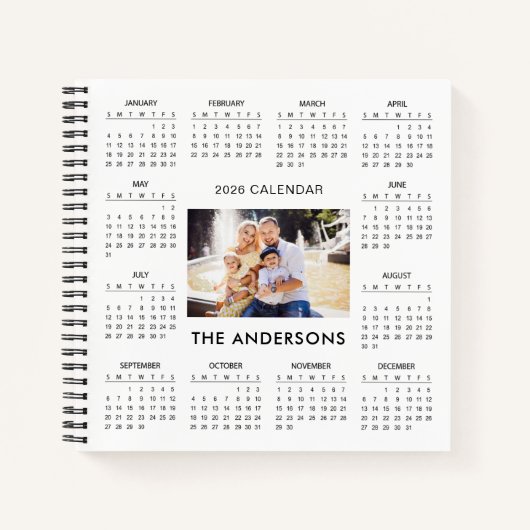 Add Your Own Family Photo 2026 Calendar |  ノートブック (正面)