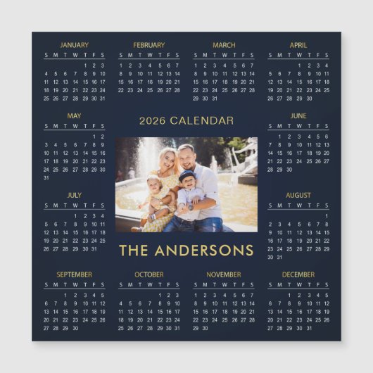 Add Your Own Family Photo 2026 Calendar | Magnet (正面)