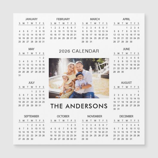 Add Your Own Family Photo 2026 Calendar | Magnet (正面)