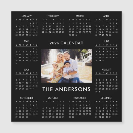 Add Your Own Family Photo 2026 Calendar | Magnet (正面)