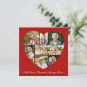Add Your Own Greeting 8 Photo Collage Heart カード (スタンド正面)