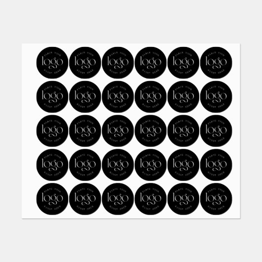 Add Your Own Logo Custom Business Modern Black ラベル (シート)