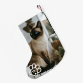 Add Your Own Photo Cat Pets Monogram スモールクリスマスストッキング (裏面 (吊り時))