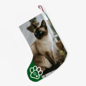 Add Your Own Photo Cat Pets Monogram スモールクリスマスストッキング (裏面 (吊り時))