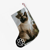 Add Your Own Photo Cat Pets Monogram スモールクリスマスストッキング (裏面 (吊り時))
