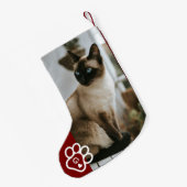 Add Your Own Photo Cat Pets Monogram スモールクリスマスストッキング (裏面 (吊り時))