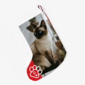 Add Your Own Photo Cat Pets Monogram スモールクリスマスストッキング (裏面 (吊り時))