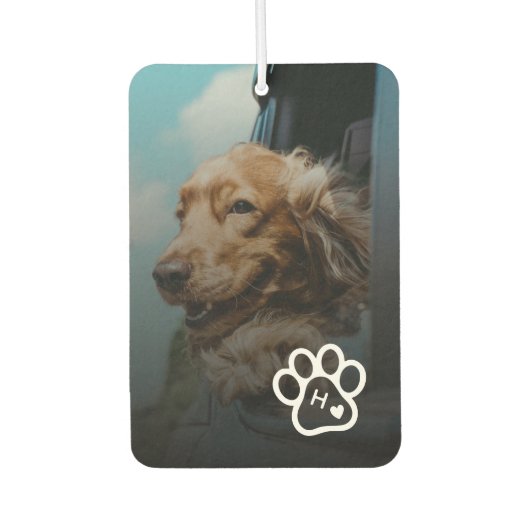 Add Your Own Photo Dog Pets Monogram カーエアーフレッシュナー (正面)