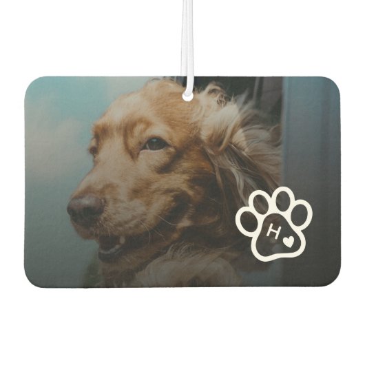 Add Your Own Photo Dog Pets Monogram カーエアーフレッシュナー (正面)