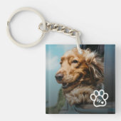 Add Your Own Photo Dog Pets Monogram キーホルダー (正面)