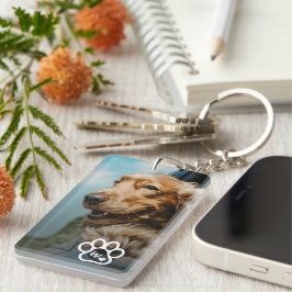 Add Your Own Photo Dog Pets Monogram キーホルダー